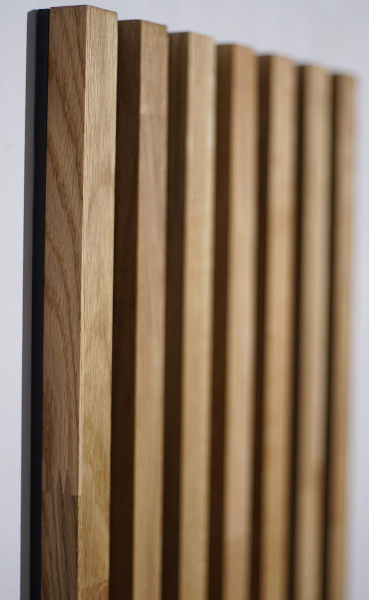 Wanduhr Eiche Panel – Hängend, Lamellen Design 155x30 cm - Dekostyl #
