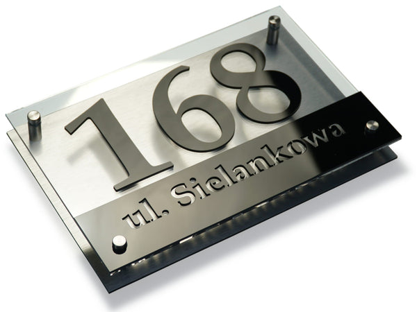 Hausnummernschild schwarze Ziffern, Hintergrund Aluminium 30x40 oder 20x30cm - Dekostyl