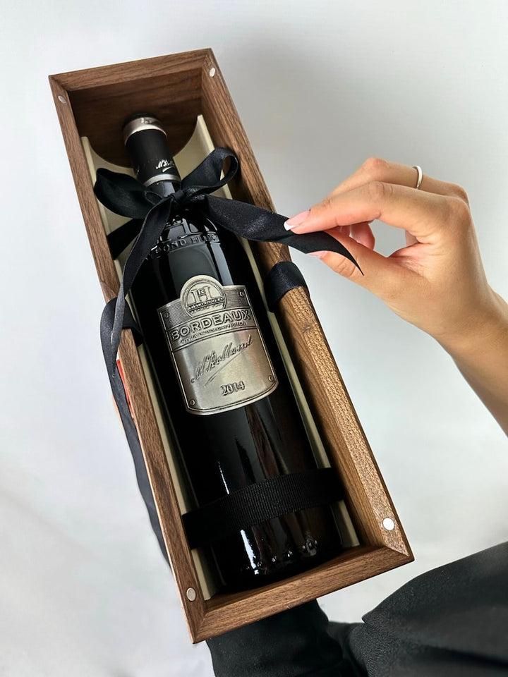 Weinflaschen Geschenk box aus Echtholz - Dekostyl #