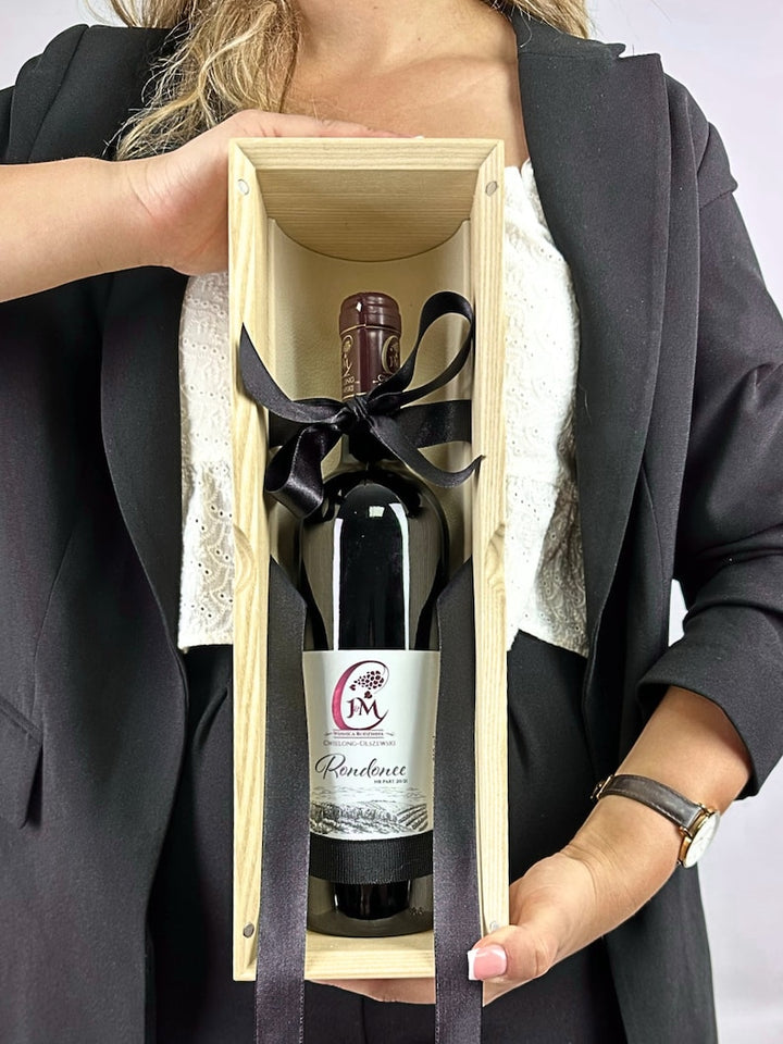 Weinflaschen Geschenk box aus Echtholz - Dekostyl #