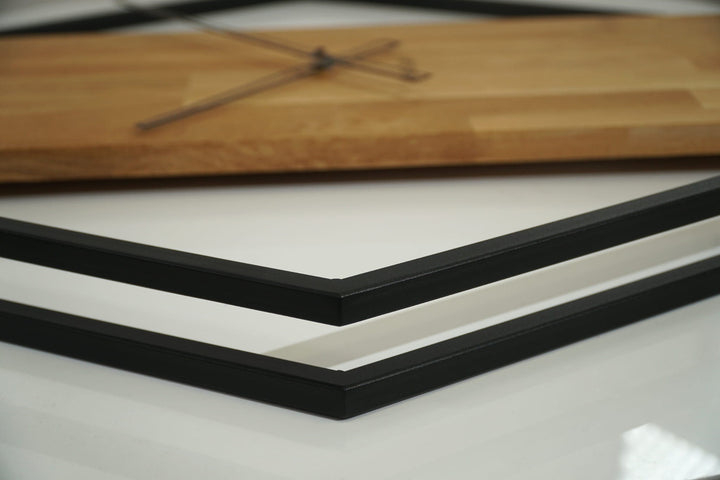 Sechseckige Holz Wanduhr aus Eiche LOFT, schwarz, Industrial modern, ohne Ticken Dekostyl