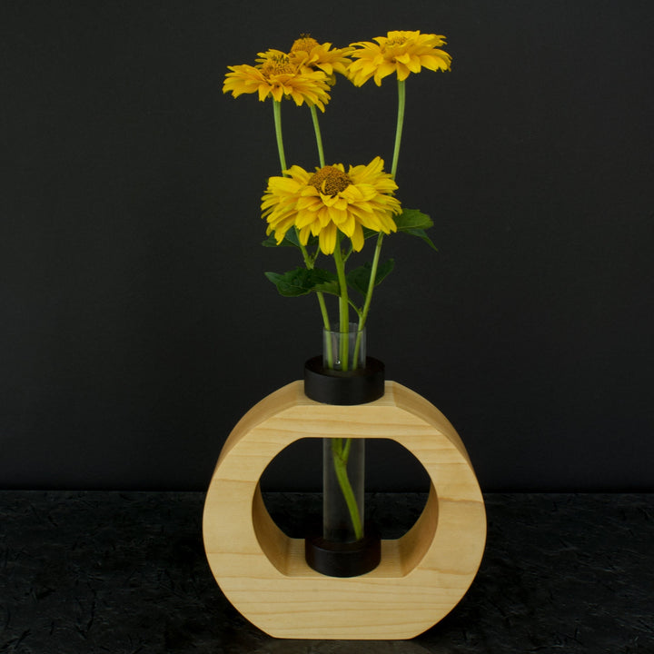 Holzvase aus Ahornholz für Trocken- und Frischblumen | Handgefertigtes  Produkt Dekostyl