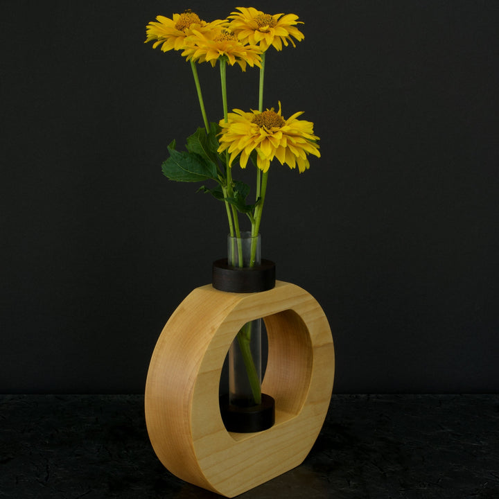 Holzvase aus Ahornholz für Trocken- und Frischblumen | Handgefertigtes  Produkt Dekostyl
