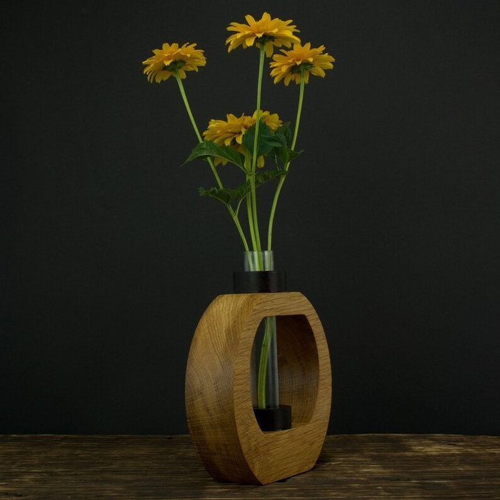 Einzigartige Vase aus Holz - Natürliche Exotik mit Glaseinsatz - Dekorationshighlight & Geschenkidee - Dekostyl #