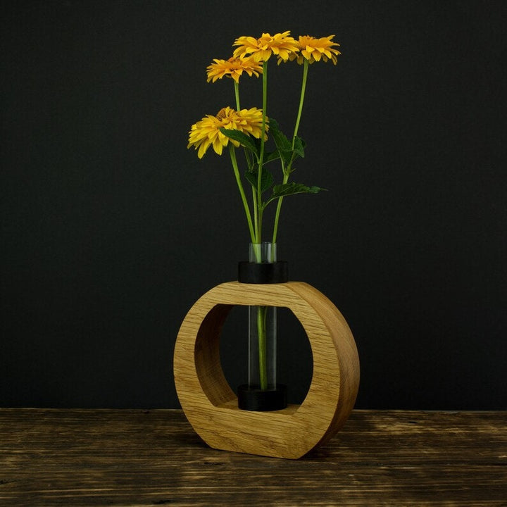 Einzigartige Vase aus Holz - Natürliche Exotik mit Glaseinsatz - Dekorationshighlight & Geschenkidee Dekostyl